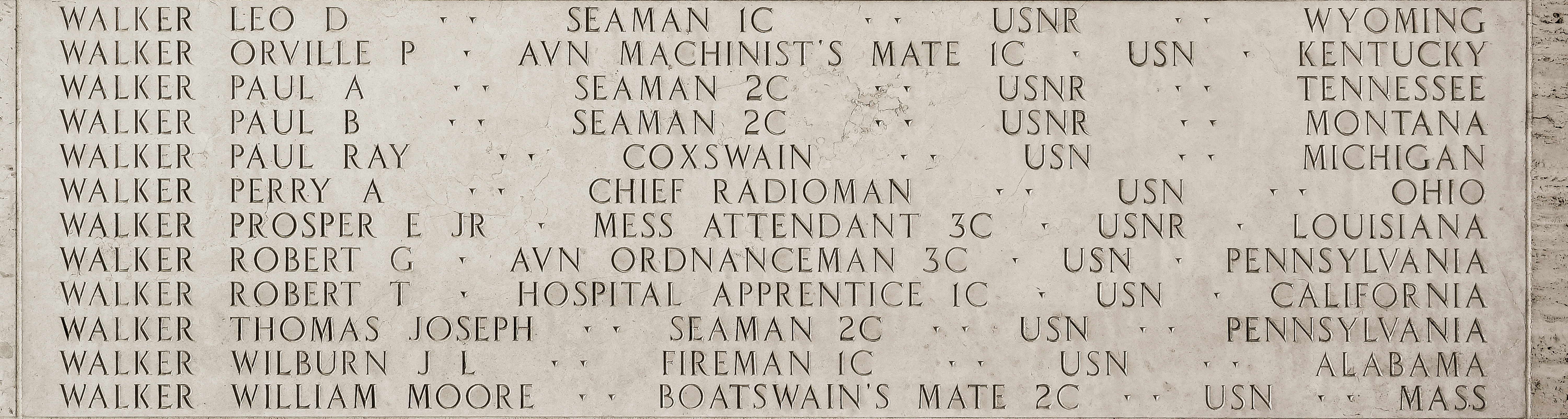 Robert G. Walker, Aviation Ordnanceman Third Class